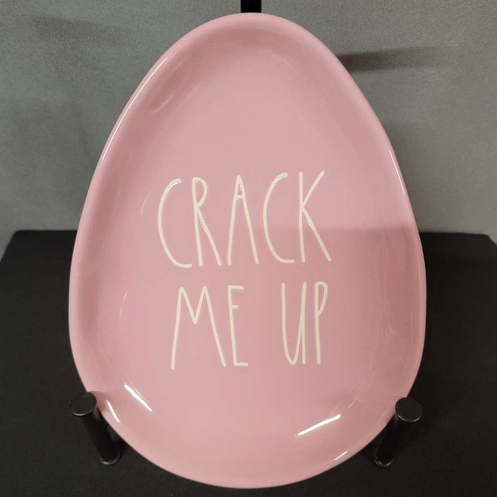Rae Dunn Set of 4 Easter Egg CRACK ME UP Plates
